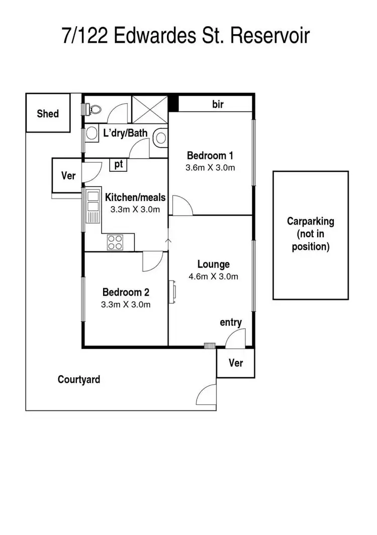 Floorplan of Homely unit listing, 7/122 Edwardes Street, Reservoir VIC 3073