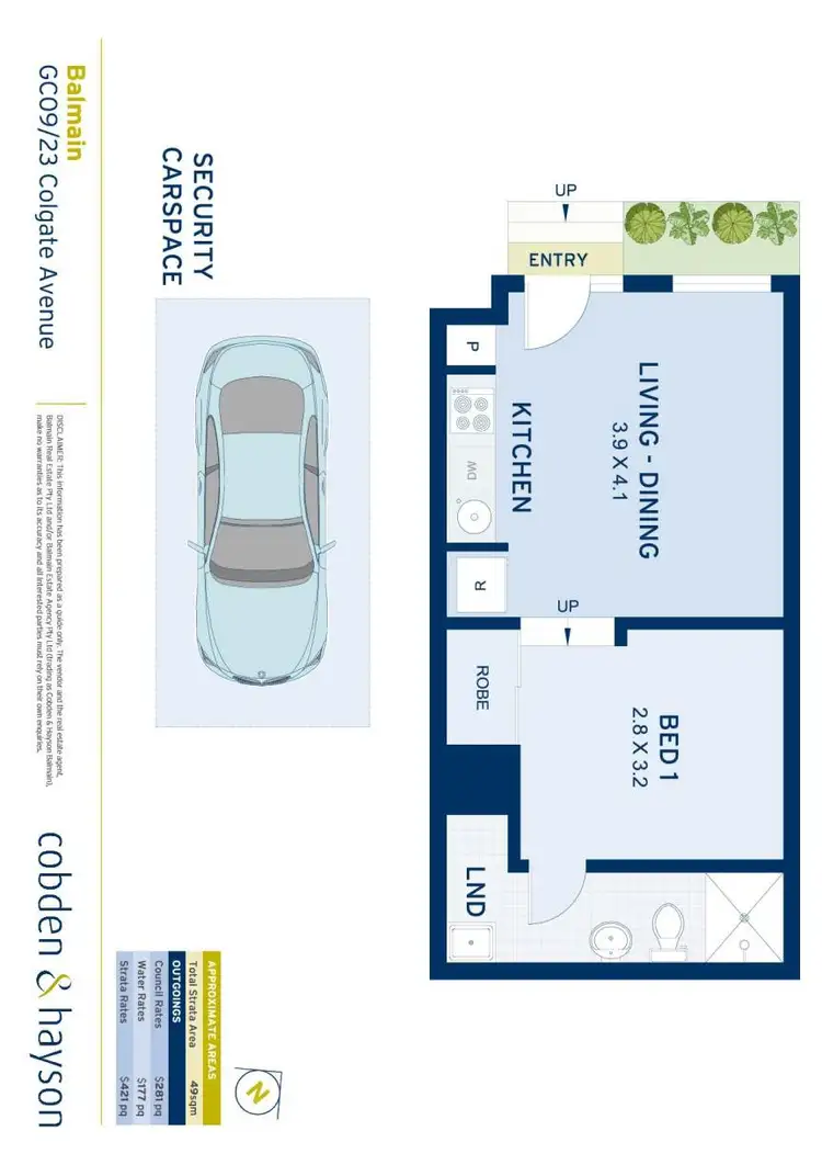 Floorplan of Homely studio listing, CG09/23 Colgate Avenue, Balmain NSW 2041