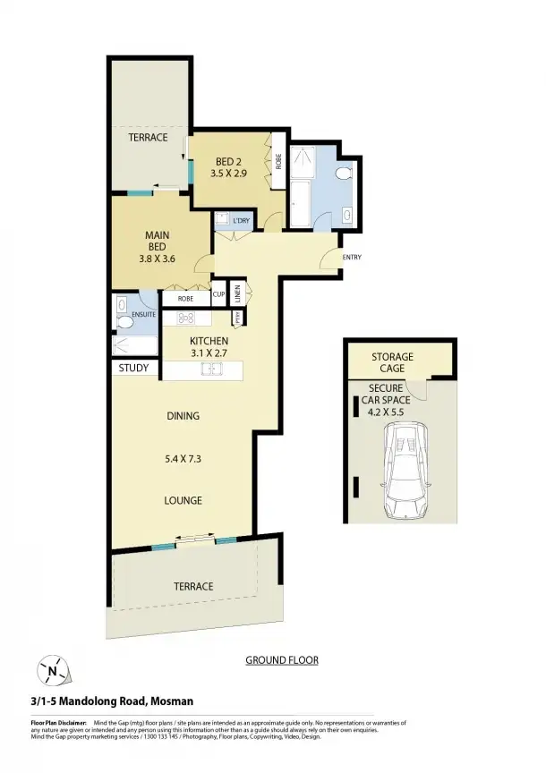 Floorplan of Homely apartment listing, 3/1-5 Mandolong Road, Mosman NSW 2088