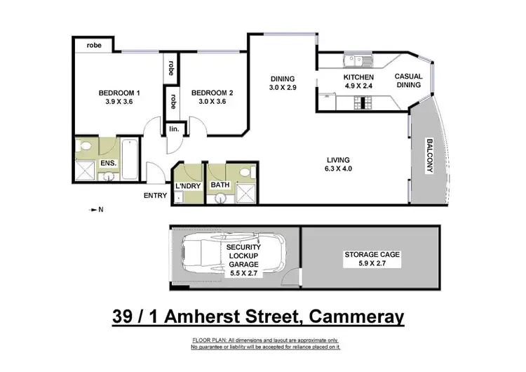 Floorplan of Homely apartment listing, 39/1 Amherst Street, Cammeray NSW 2062