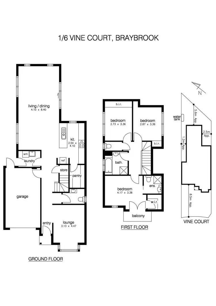 Floorplan of Homely townhouse listing, 1&2/6 Vine Court, Braybrook VIC 3019