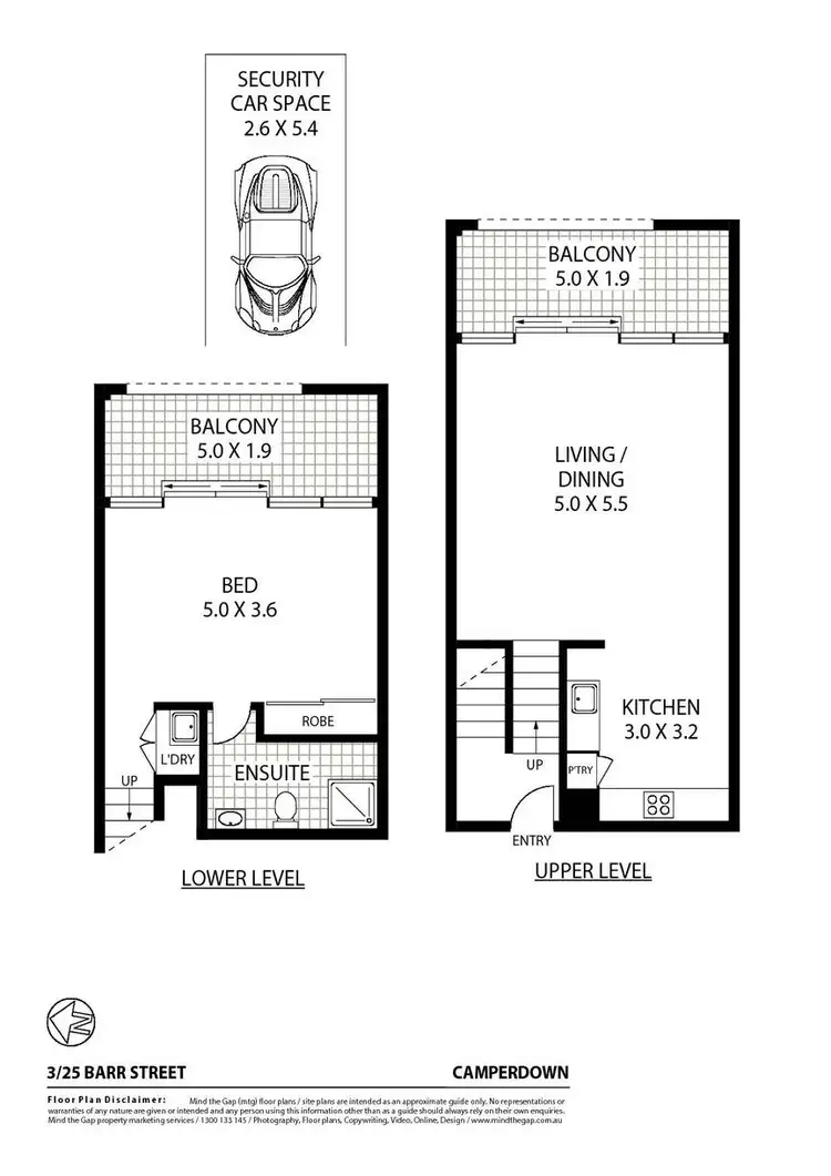 Floorplan of Homely apartment listing, Level 1/3/25 Barr Street, Camperdown NSW 2050