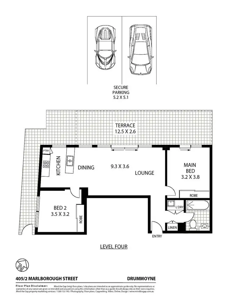 Floorplan of Homely unit listing, 405/2 Marlborough Street, Drummoyne NSW 2047