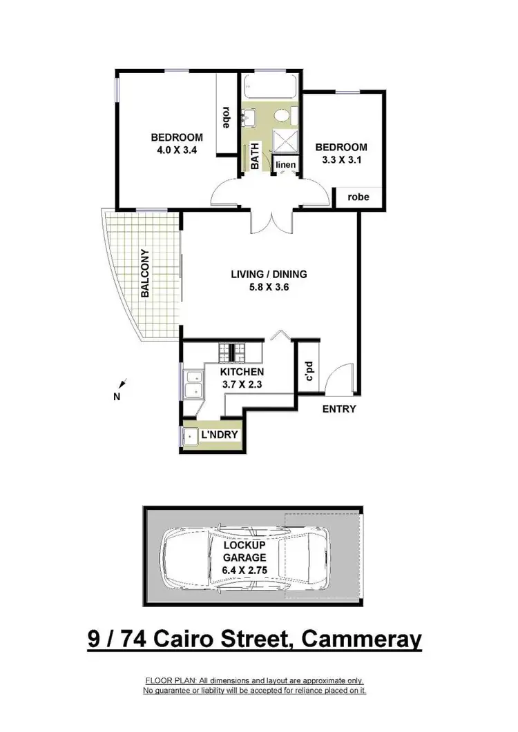 Floorplan of Homely apartment listing, 9/74 Cairo Street, Cammeray NSW 2062