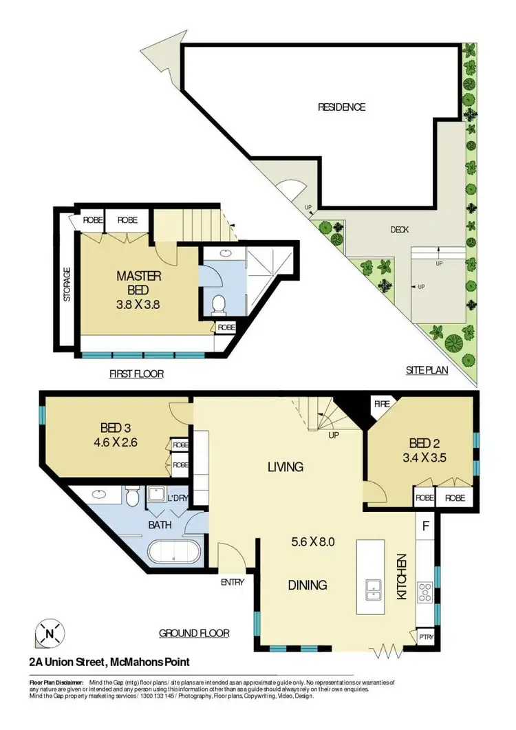 Floorplan of Homely semi-detached listing, 2a Union Street, Mcmahons Point NSW 2060
