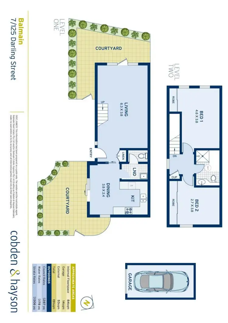 Floorplan of Homely townhouse listing, 7/125 Darling Street, Balmain East NSW 2041