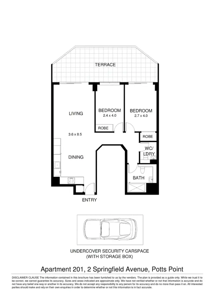 Floorplan of Homely apartment listing, 210/2 Springfield Avenue, Potts Point NSW 2011