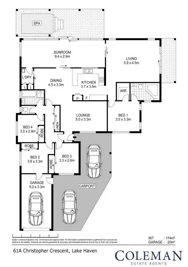 Floorplan of Homely house listing, 61A Christopher Crescent, Lake Haven NSW 2263