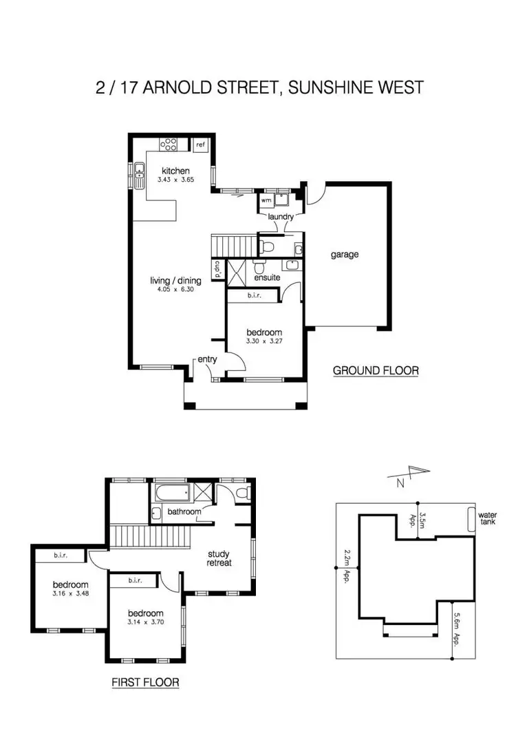 Floorplan of Homely townhouse listing, 2/17 Arnold Street, Sunshine West VIC 3020