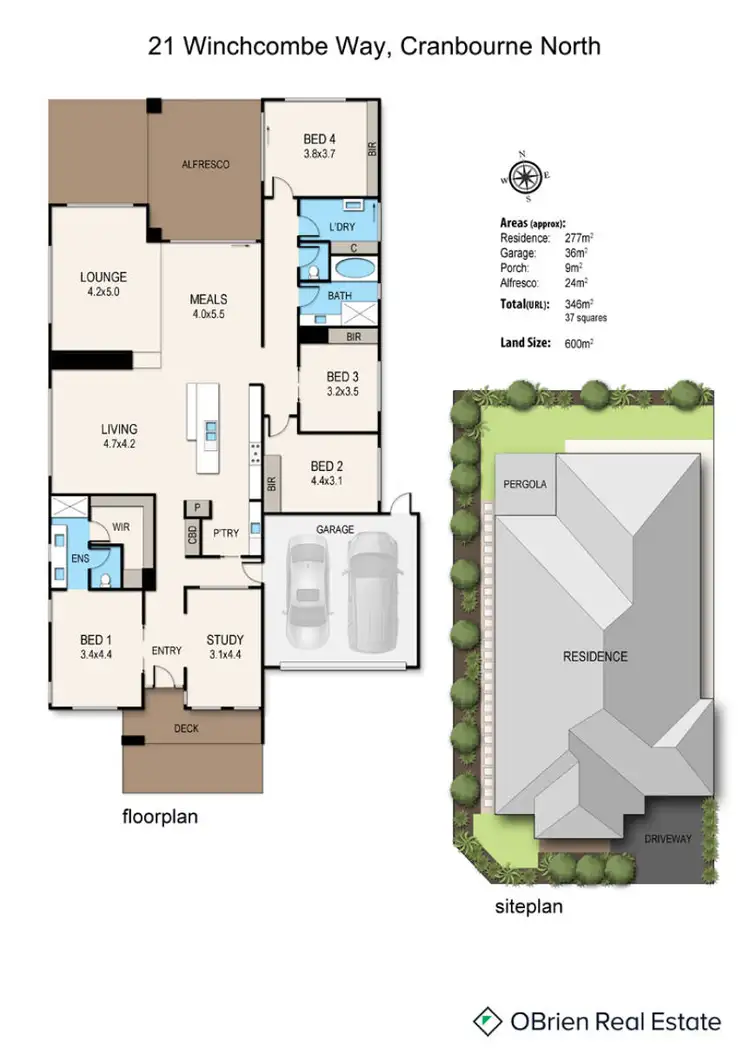 Floorplan of Homely house listing, 21 Winchcombe Way, Cranbourne North VIC 3977