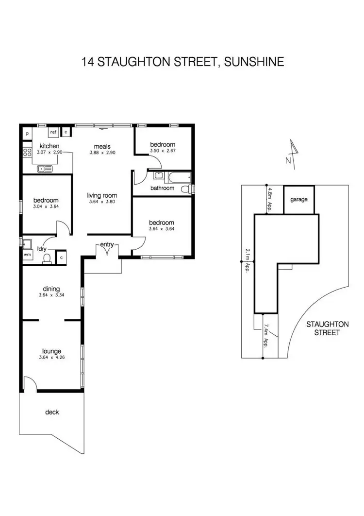 Floorplan of Homely house listing, 14 Staughton Street, Sunshine VIC 3020
