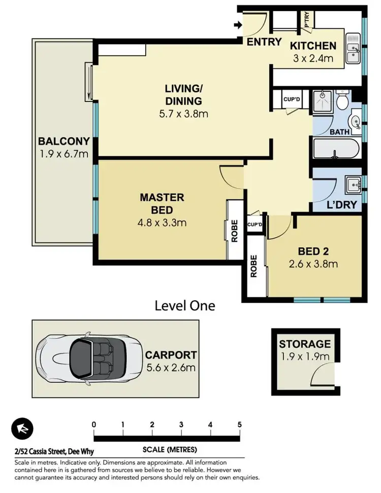 Floorplan of Homely unit listing, 2/52 Cassia Street, Dee Why NSW 2099