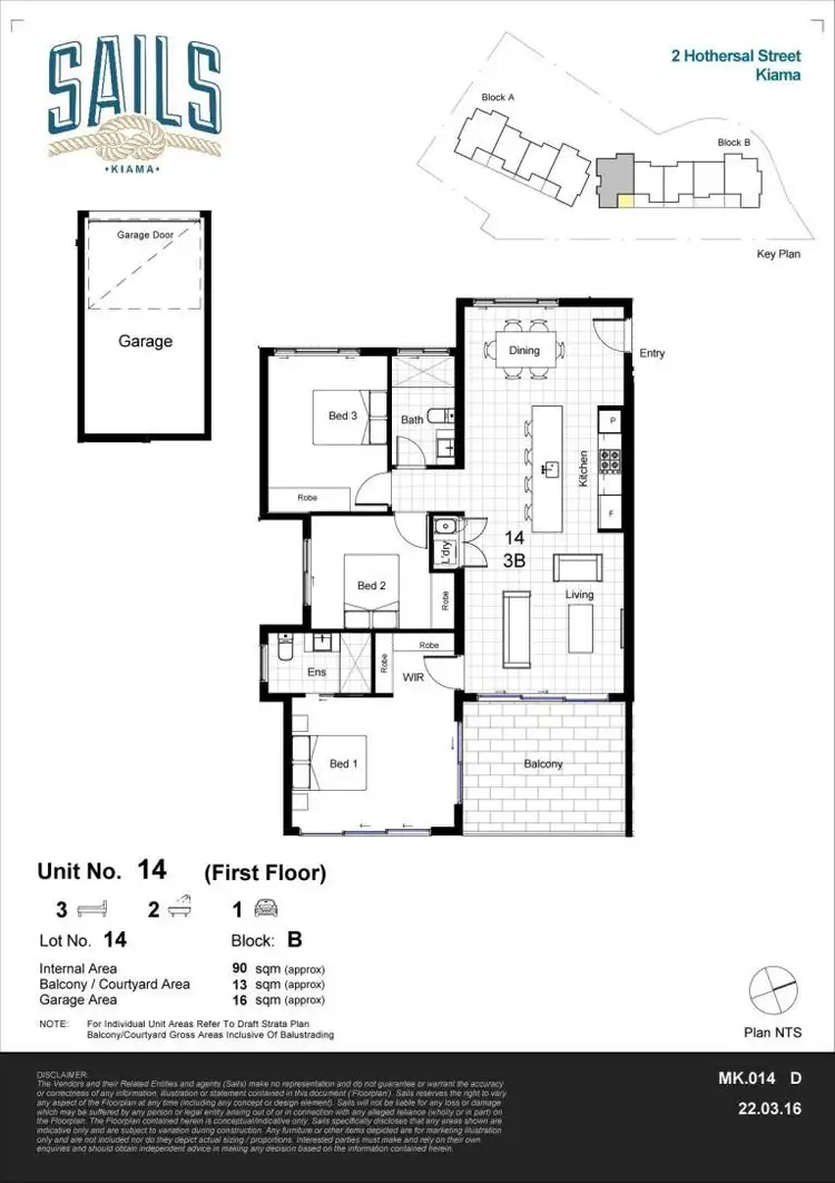 Floorplan of Homely apartment listing, 14/2 Hothersal Street, Kiama NSW 2533