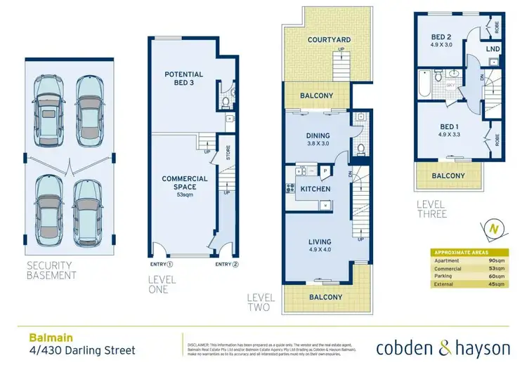 Floorplan of Homely townhouse listing, 4/430 Darling Street, Balmain NSW 2041