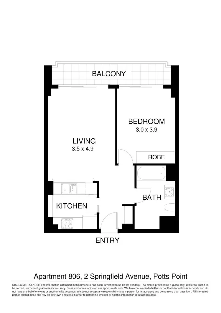 Floorplan of Homely apartment listing, 806/2 Springfield Avenue, Potts Point NSW 2011