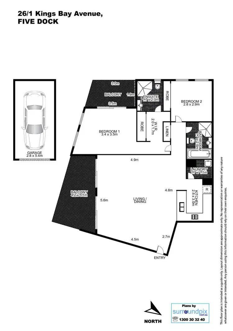Floorplan of Homely apartment listing, 26/1 Kings Bay Avenue, Five Dock NSW 2046