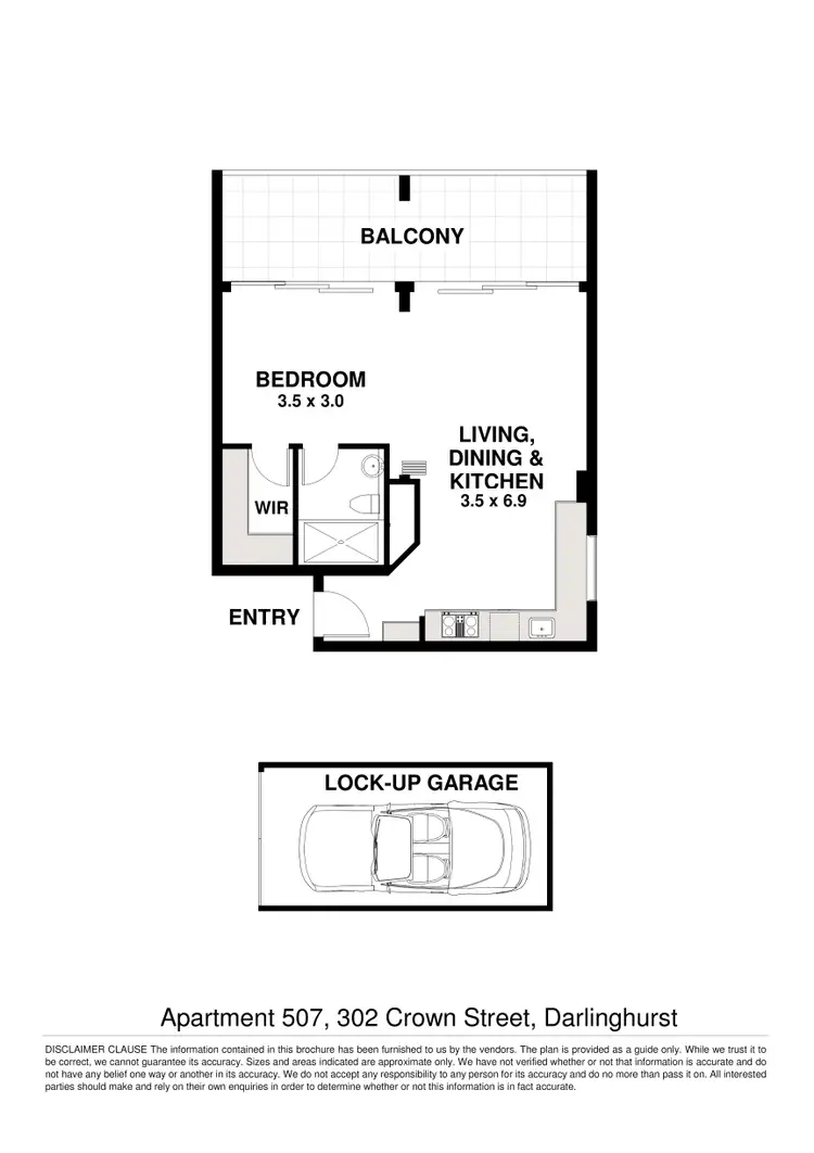 Floorplan of Homely apartment listing, 507/302 Crown Street, Darlinghurst NSW 2010
