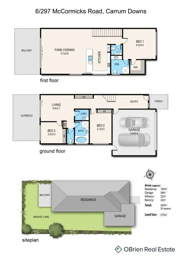 Floorplan of Homely townhouse listing, 6/297 McCormicks Road, Carrum Downs VIC 3201