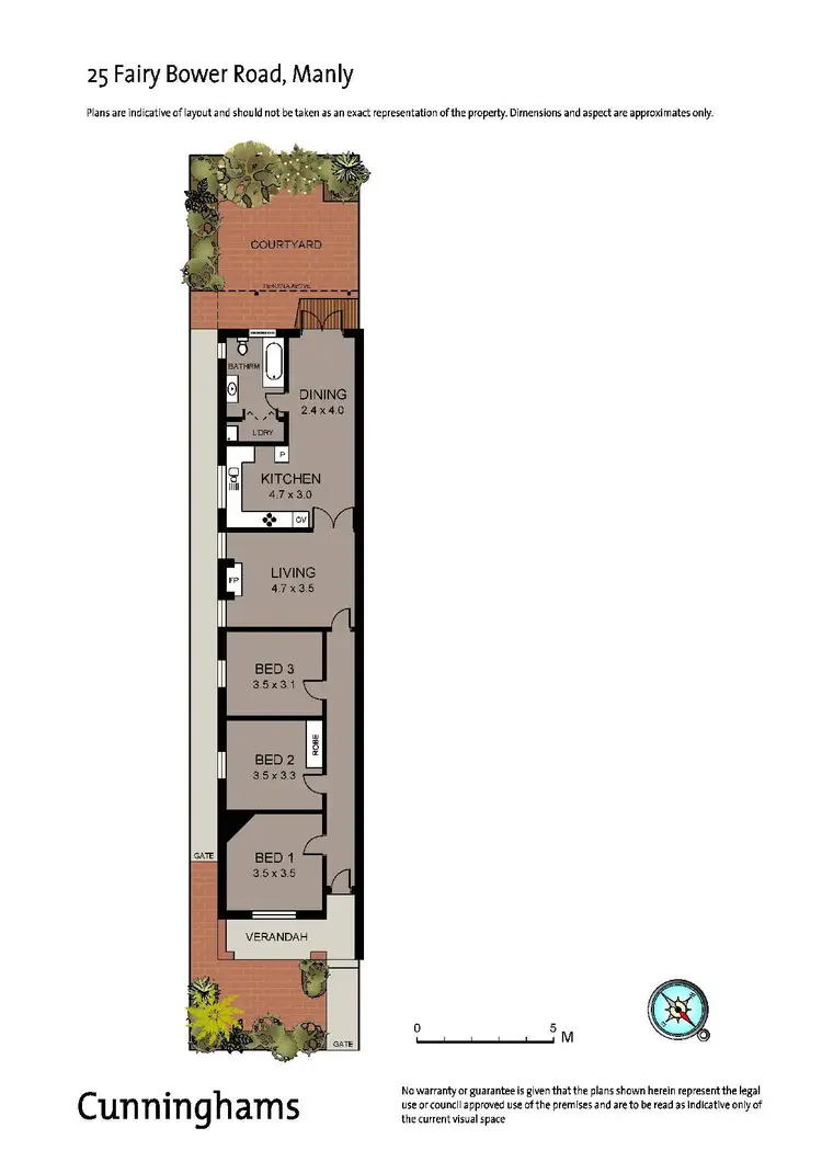 Floorplan of Homely semi-detached listing, 25 Fairy Bower Road, Manly NSW 2095