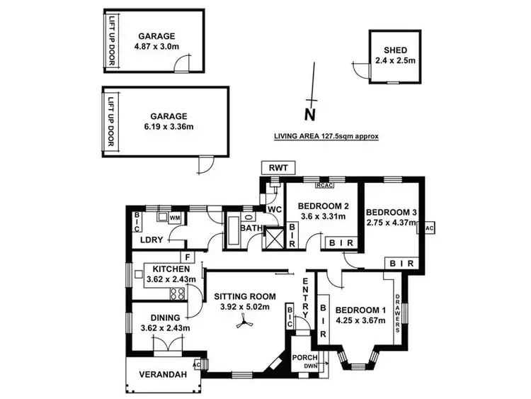Floorplan of Homely house listing, 1 Way Avenue, Myrtle Bank SA 5064