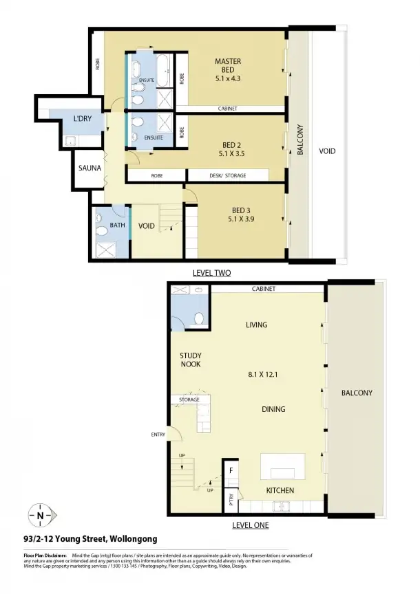 Floorplan of Homely apartment listing, 93/2-12 Young Street, Wollongong NSW 2500