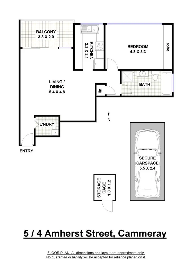 Floorplan of Homely apartment listing, 5/4 Amherst Street, Cammeray NSW 2062