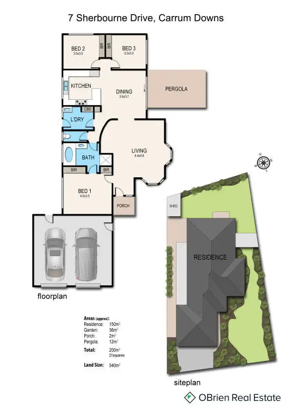 Floorplan of Homely house listing, 7 Sherbourne Drive, Carrum Downs VIC 3201