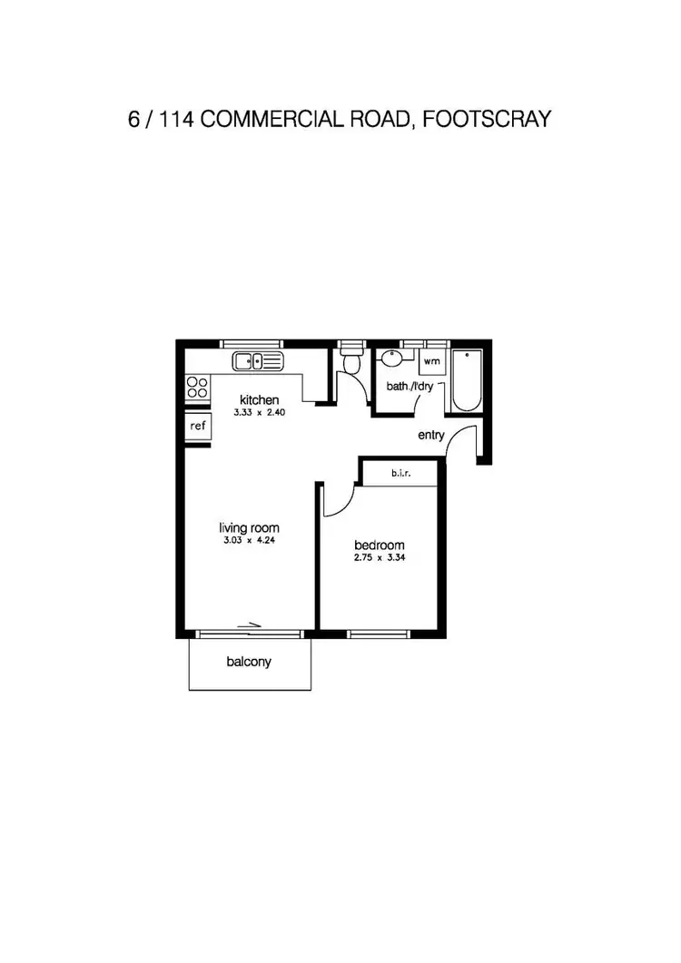 Floorplan of Homely apartment listing, 6/114 Commercial Road, Footscray VIC 3011