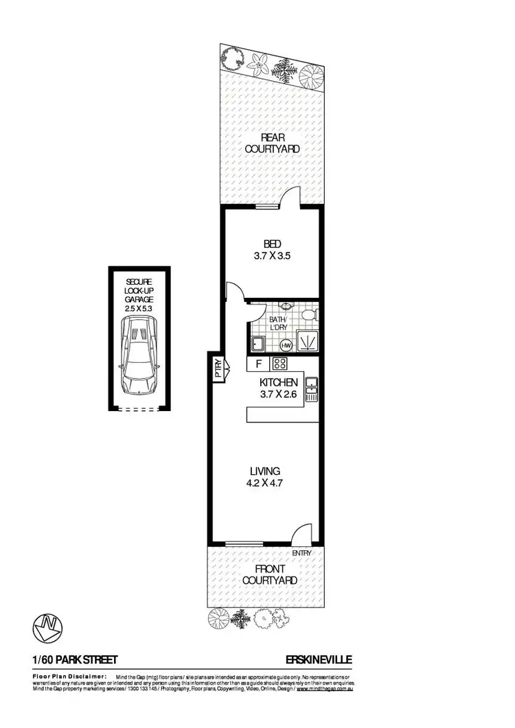 Floorplan of Homely apartment listing, 1/60 Park Street, Erskineville NSW 2043