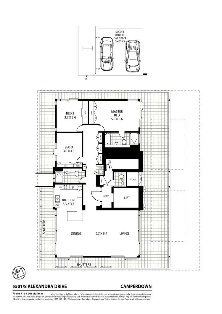 Floorplan of Homely apartment listing, 5501/8 Alexandra Drive, Camperdown NSW 2050