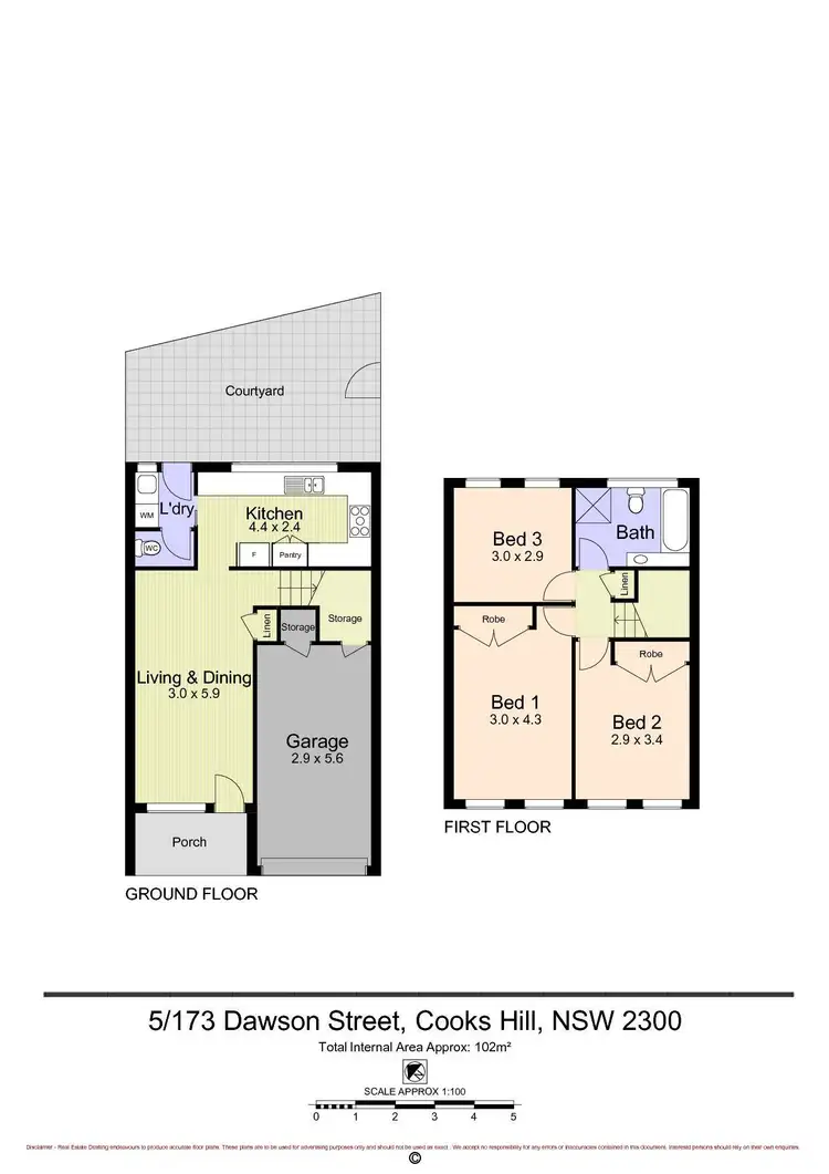 Floorplan of Homely townhouse listing, 5/173 Dawson Street, Cooks Hill NSW 2300