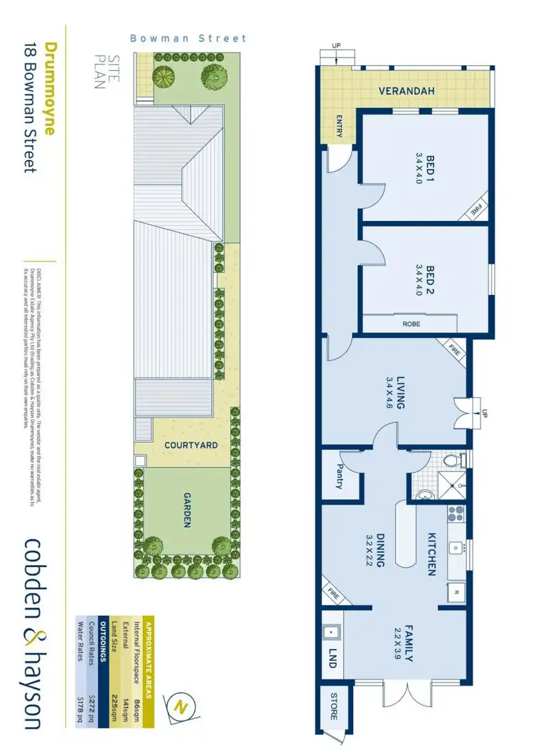 Floorplan of Homely semi-detached listing, 18 Bowman Street, Drummoyne NSW 2047