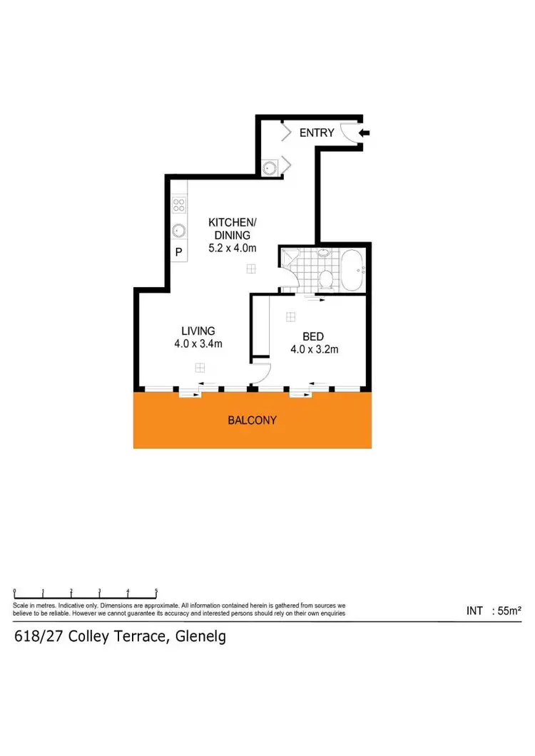 Floorplan of Homely apartment listing, 618/27 Colley Terrace, Glenelg SA 5045