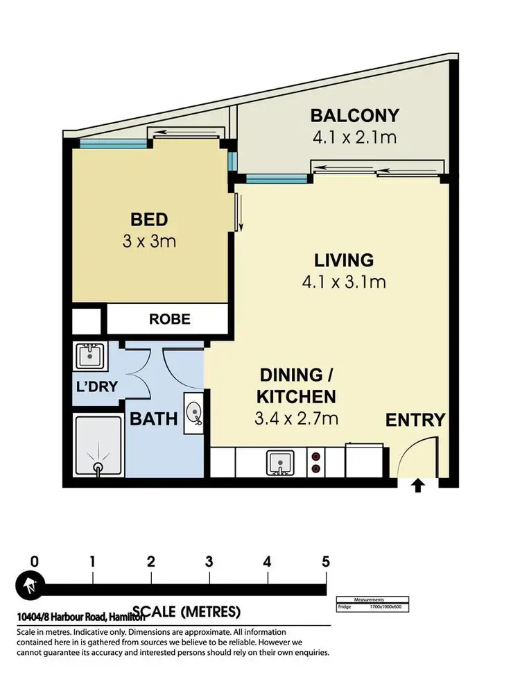 Floorplan of Homely unit listing, 10404/8 Harbour Road, Hamilton QLD 4007