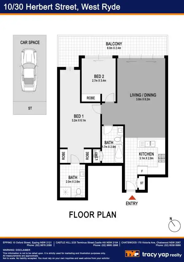 Floorplan of Homely apartment listing, 10/30 Herbert Street, West Ryde NSW 2114