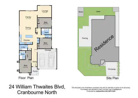 Floorplan of Homely house listing, 24 William Thwaites Boulevard, Cranbourne North VIC 3977
