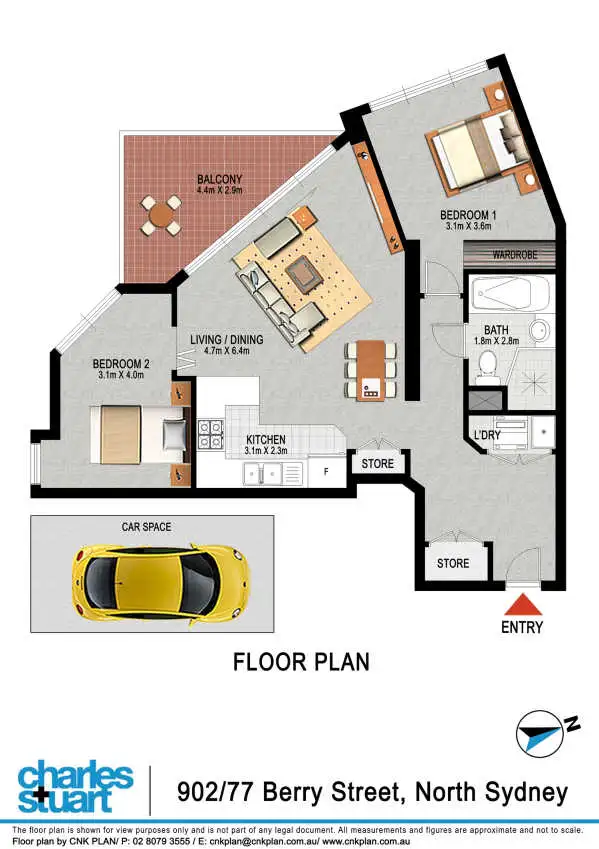 Floorplan of Homely apartment listing, 902/77-81 Berry Street, North Sydney NSW 2060