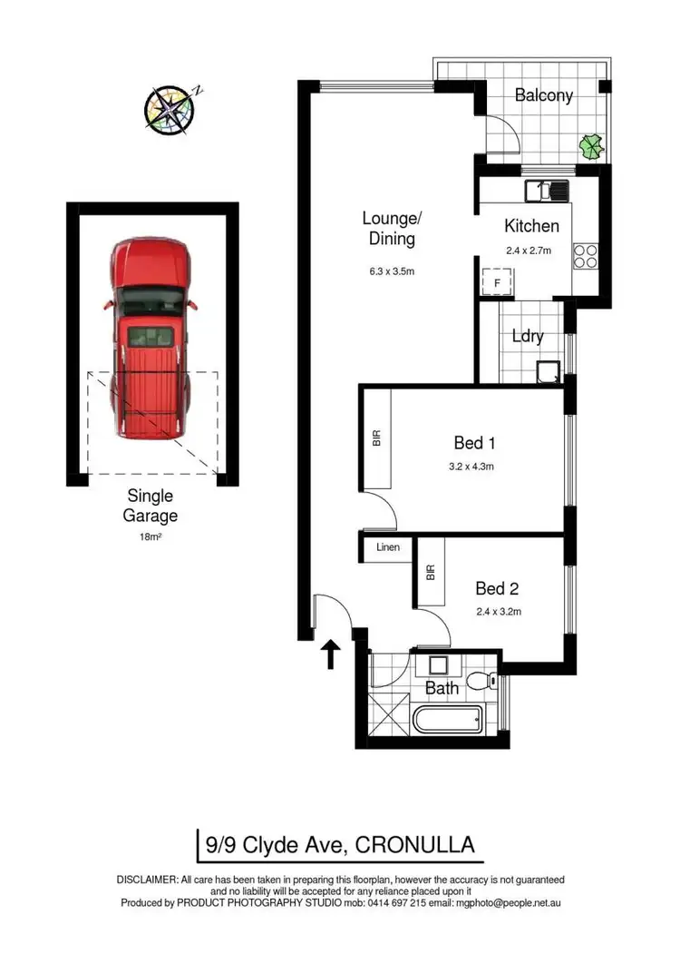 Floorplan of Homely unit listing, 9/9 Clyde Avenue, Cronulla NSW 2230