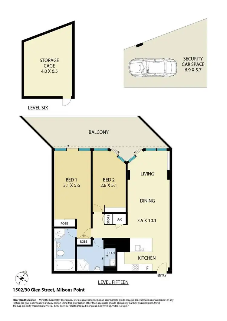 Floorplan of Homely apartment listing, 1502/30 Glen Street, Milsons Point NSW 2061