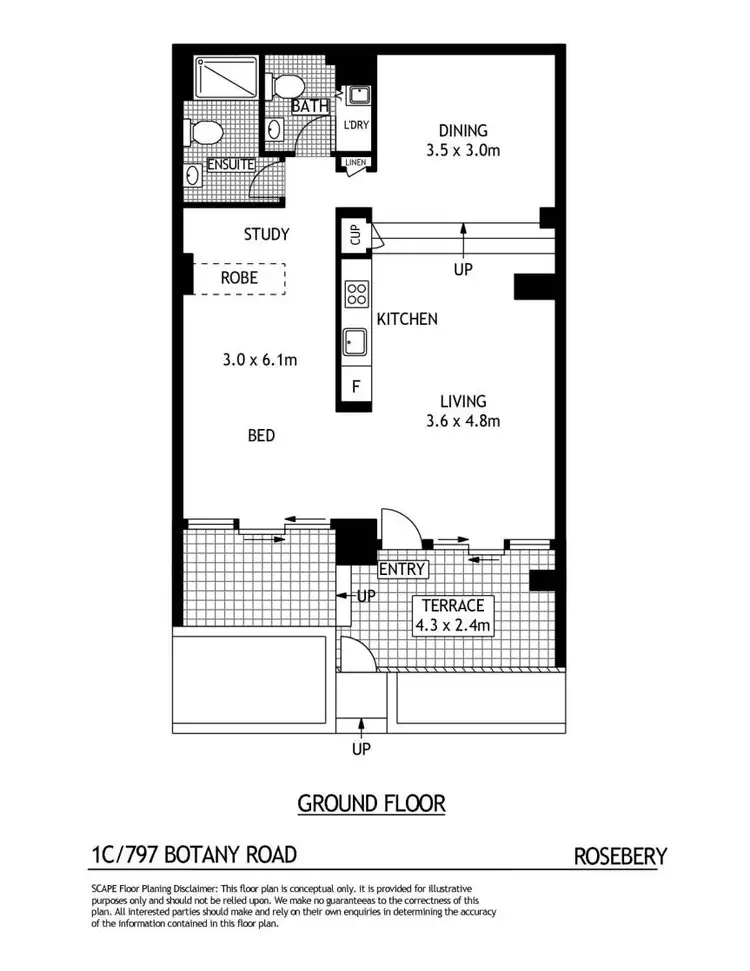 Floorplan of Homely apartment listing, 1C/797 Botany Road, Rosebery NSW 2018