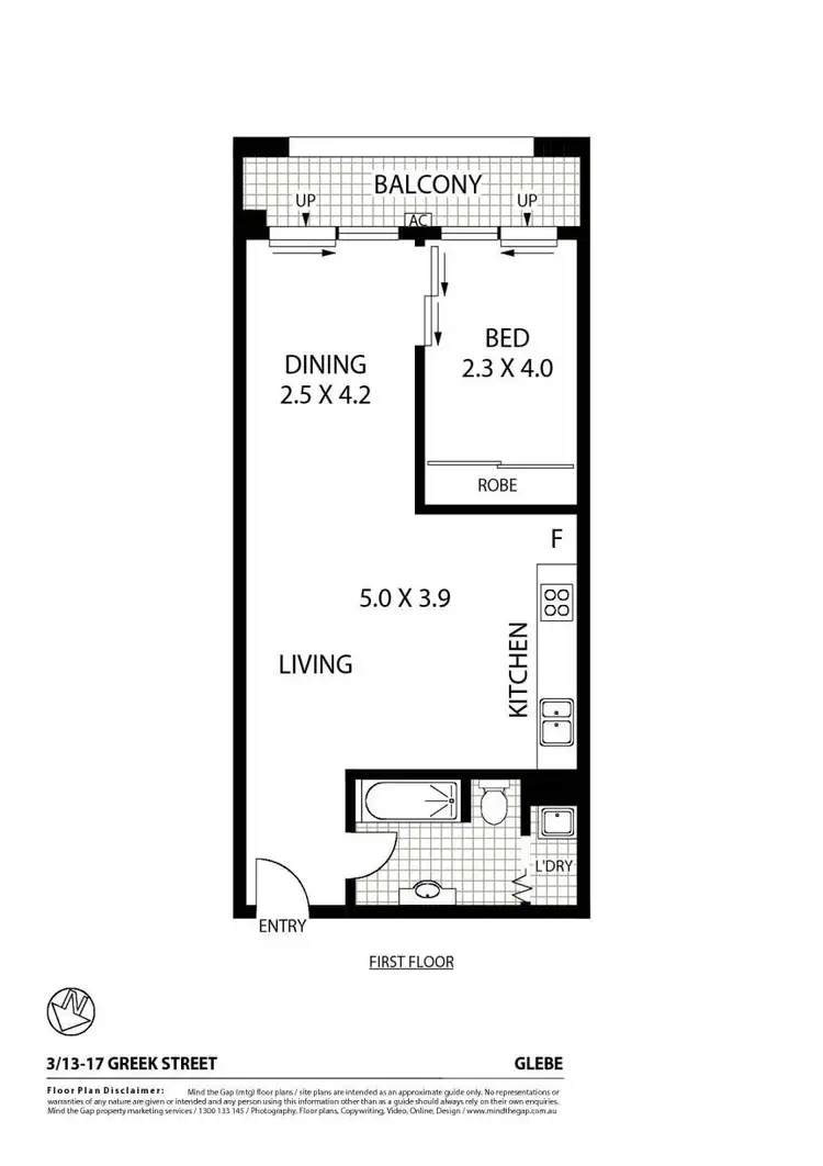 Floorplan of Homely apartment listing, 3/13-17 Greek Street, Glebe NSW 2037