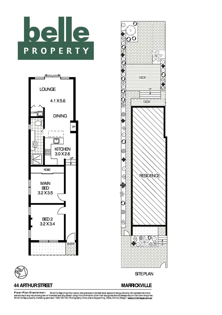 Floorplan of Homely semi-detached listing, 44 Arthur Street, Marrickville NSW 2204