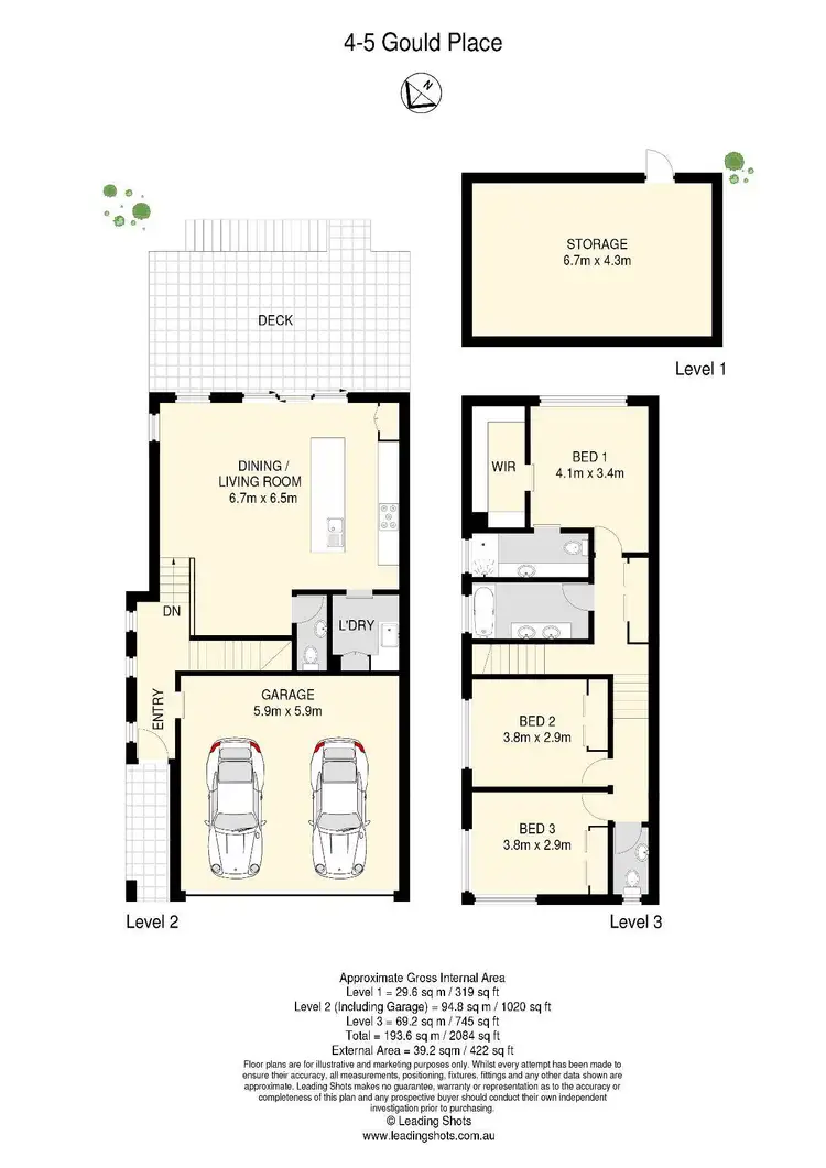 Floorplan of Homely townhouse listing, 4/5 Gould Place, Herston QLD 4006
