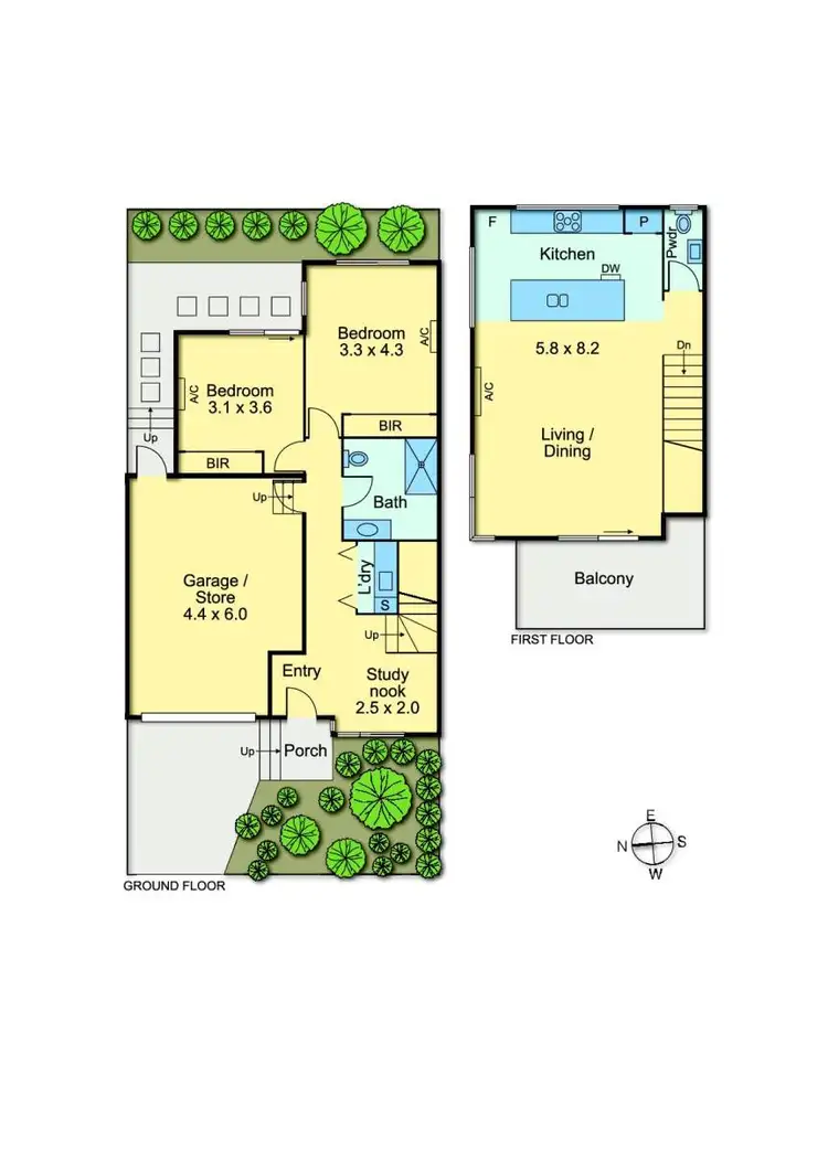 Floorplan of Homely townhouse listing, 76A St David Street, Thornbury VIC 3071