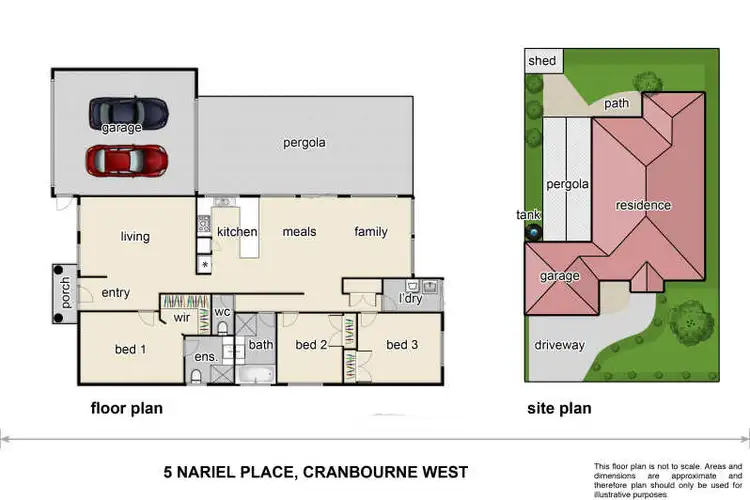 Floorplan of Homely house listing, 5 Nariel Place, Cranbourne West VIC 3977