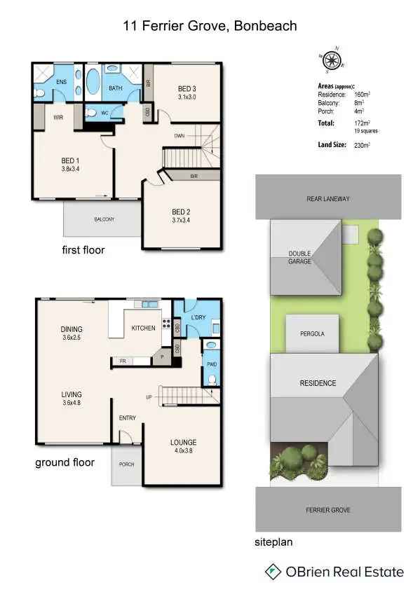 Floorplan of Homely townhouse listing, 11 Ferrier Grove, Bonbeach VIC 3196