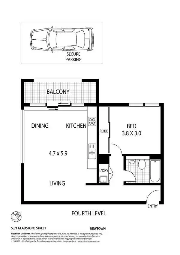 Floorplan of Homely unit listing, 53/1 Gladstone Street, Newtown NSW 2042