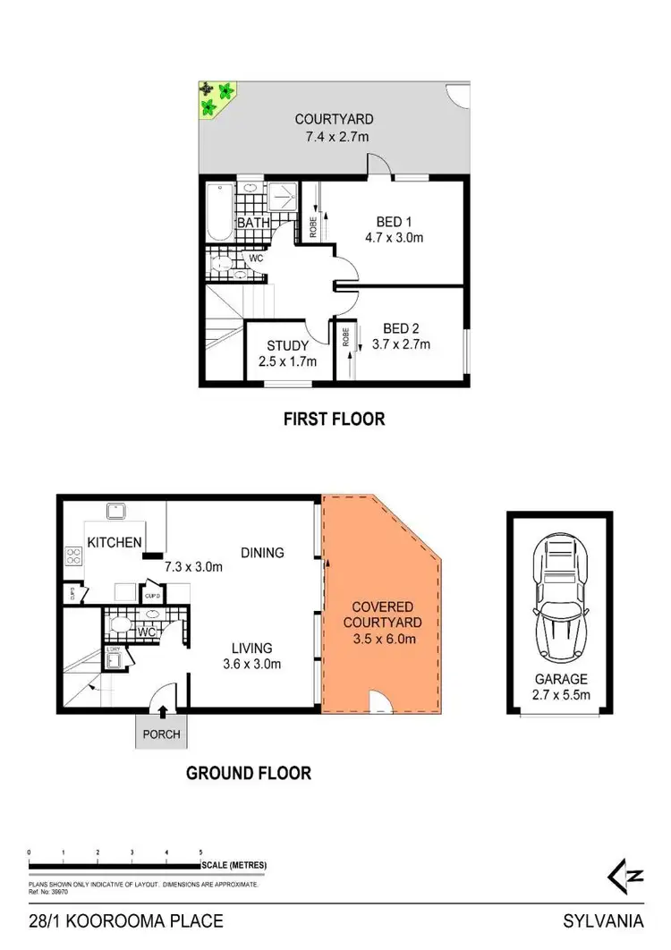 Floorplan of Homely townhouse listing, 28/1 Koorooma Place, Sylvania NSW 2224
