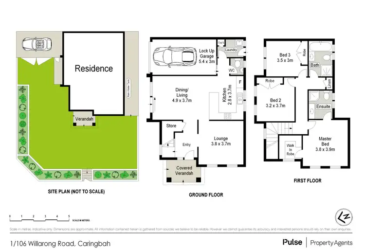Floorplan of Homely semi-detached listing, 1/106 Willarong Road, Caringbah NSW 2229