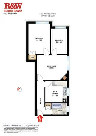Floorplan of Homely apartment listing, 8/30 Warners Avenue, Bondi Beach NSW 2026